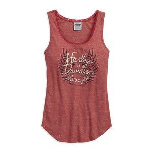 Harley-Davidson® Women's Flecked Wing Sleeveless Tank Top, Marsala 96154-17VW